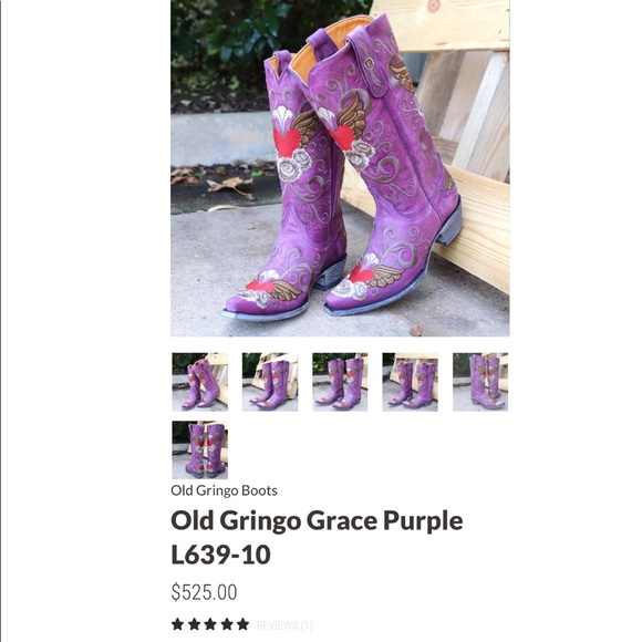 SOLD🔥OLD GRINGO Grace Heart Wing Purple Red Boots - Picture 15 of 15